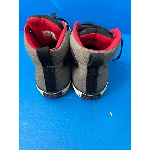 Vintage Converse Chuck Taylor All Star Gray/Black/Red Canvas Mid Shoe Mens 10 - Picture 6 of 6